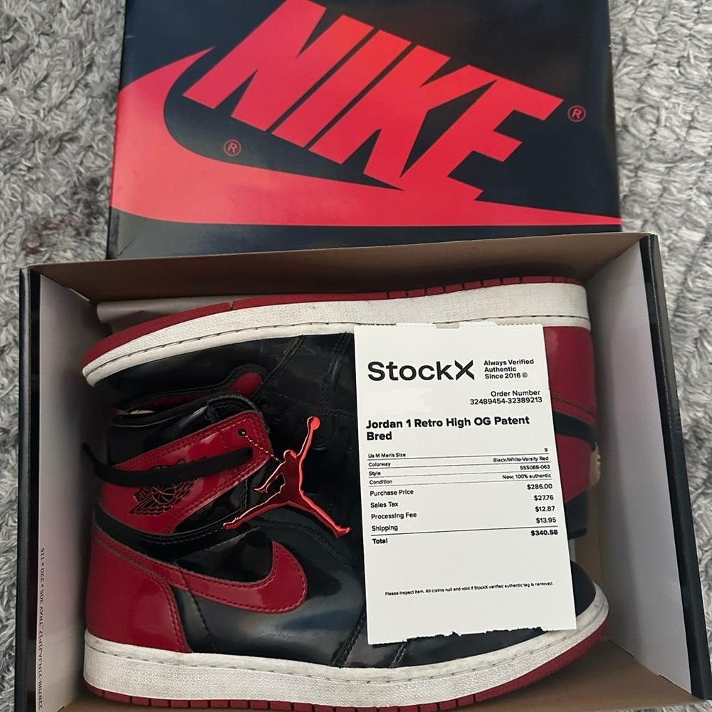 Nike Men’s Air Jordan 1 Retro High Paten Bred